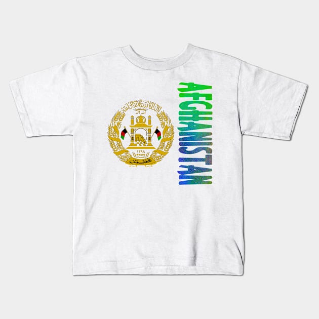 Afghanistan Coat of Arms Design Kids T-Shirt by Naves